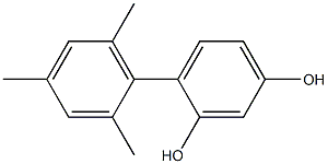 4-(2,4,6-Trimethylphenyl)benzene-1,3-diol 结构式