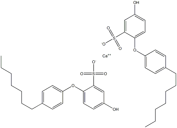 Bis(4-hydroxy-4'-heptyl[oxybisbenzene]-2-sulfonic acid)calcium salt 结构式