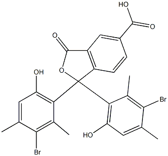 1,1-Bis(3-bromo-6-hydroxy-2,4-dimethylphenyl)-1,3-dihydro-3-oxoisobenzofuran-5-carboxylic acid 结构式