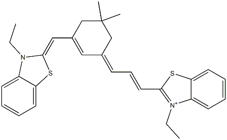 3-Ethyl-2-[3-[3-[(3-ethylbenzothiazol-2(3H)-ylidene)methyl]-5,5-dimethyl-2-cyclohexen-1-ylidene]-1-propenyl]benzothiazolium 结构式