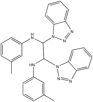 1,2-Bis(1H-benzotriazol-1-yl)-1,2-bis(3-methylanilino)ethane 结构式