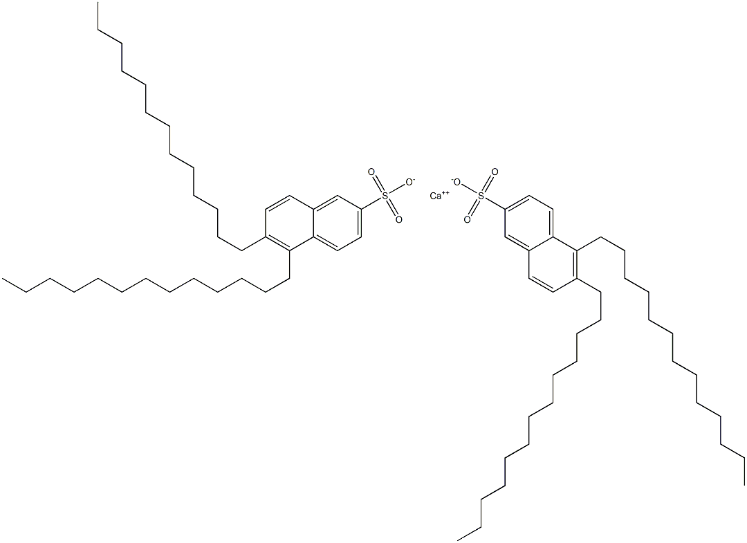 Bis(5,6-ditridecyl-2-naphthalenesulfonic acid)calcium salt 结构式