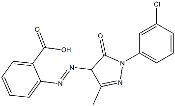 2-[1-(3-Chlorophenyl)-3-methyl-5-oxo-2-pyrazolin-4-ylazo]benzoic acid 结构式