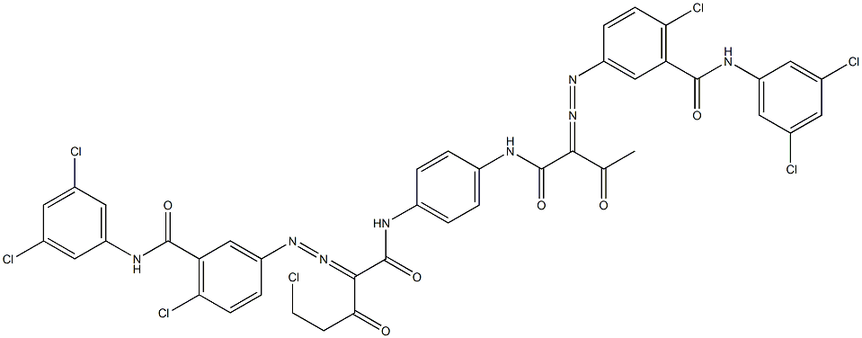 3,3'-[2-(Chloromethyl)-1,4-phenylenebis[iminocarbonyl(acetylmethylene)azo]]bis[N-(3,5-dichlorophenyl)-6-chlorobenzamide] 结构式