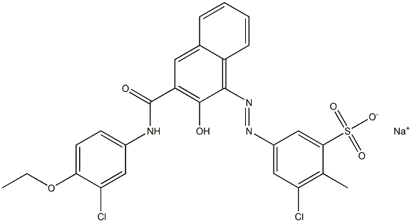 3-Chloro-2-methyl-5-[[3-[[(3-chloro-4-ethoxyphenyl)amino]carbonyl]-2-hydroxy-1-naphtyl]azo]benzenesulfonic acid sodium salt 结构式