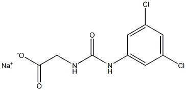 [3-(3,5-Dichlorophenyl)ureido]acetic acid sodium salt 结构式