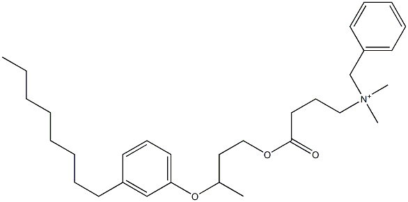 N,N-Dimethyl-N-benzyl-N-[3-[[3-(3-octylphenyloxy)butyl]oxycarbonyl]propyl]aminium 结构式