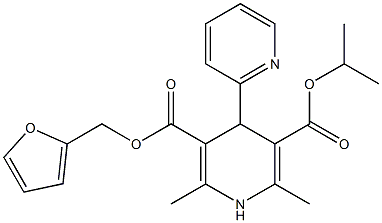 1,4-Dihydro-2,6-dimethyl-4-(2-pyridinyl)pyridine-3,5-dicarboxylic acid 3-(2-furanylmethyl)5-isopropyl ester 结构式