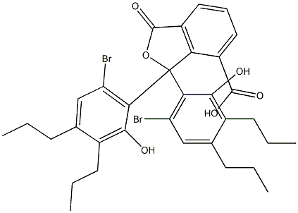 1,1-Bis(6-bromo-2-hydroxy-3,4-dipropylphenyl)-1,3-dihydro-3-oxoisobenzofuran-7-carboxylic acid 结构式