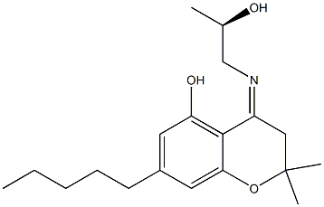 3,4-Dihydro-2,2-dimethyl-4-[[(R)-2-hydroxypropyl]imino]-7-pentyl-2H-1-benzopyran-5-ol 结构式