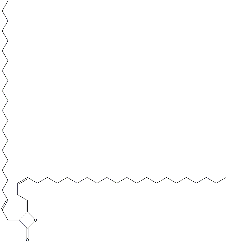 3-(2-Tricosenyl)-4-(3-tetracosen-1-ylidene)oxetan-2-one 结构式