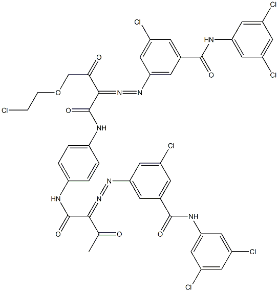 3,3'-[2-[(2-Chloroethyl)oxy]-1,4-phenylenebis[iminocarbonyl(acetylmethylene)azo]]bis[N-(3,5-dichlorophenyl)-5-chlorobenzamide] 结构式