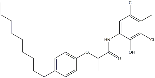 2-[2-(4-Nonylphenoxy)propanoylamino]-4,6-dichloro-5-methylphenol 结构式