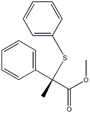 [S,(+)]-2-Phenyl-2-(phenylthio)propionic acid methyl ester 结构式
