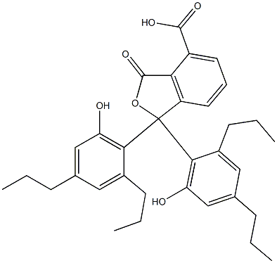 1,3-Dihydro-1,1-bis(6-hydroxy-2,4-dipropylphenyl)-3-oxoisobenzofuran-4-carboxylic acid 结构式