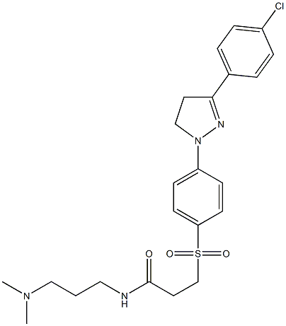 3-[[4-[[3-(4-Chlorophenyl)-4,5-dihydro-1H-pyrazol]-1-yl]phenyl]sulfonyl]-N-[3-(dimethylamino)propyl]propanamide 结构式