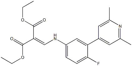[[[4-Fluoro-3-(2,6-dimethyl-4-pyridinyl)phenyl]amino]methylene]malonic acid diethyl ester 结构式