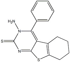 3-Amino-5,6,7,8-tetrahydro-4-phenyl[1]benzothieno[2,3-d]pyrimidine-2(3H)-thione 结构式