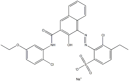 3-Chloro-4-ethyl-2-[[3-[[(2-chloro-5-ethoxyphenyl)amino]carbonyl]-2-hydroxy-1-naphtyl]azo]benzenesulfonic acid sodium salt 结构式