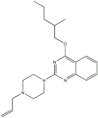 2-[4-(2-Propenyl)-1-piperazinyl]-4-(2-methylpentyloxy)quinazoline 结构式