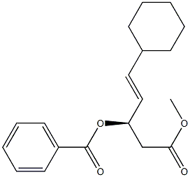 (3R,4E)-3-Benzoyloxy-5-cyclohexyl-4-pentenoic acid methyl ester 结构式