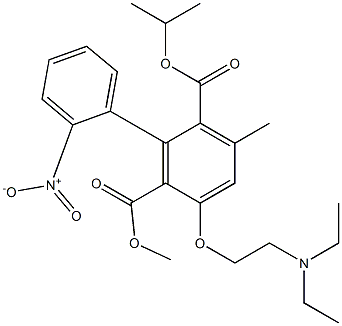 3-Methyl-5-(2-diethylaminoethyloxy)-6-methoxycarbonyl-2'-nitro-1,1'-biphenyl-2-carboxylic acid isopropyl ester 结构式