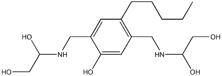 2,5-Bis[[(1,2-dihydroxyethyl)amino]methyl]-4-pentylphenol 结构式