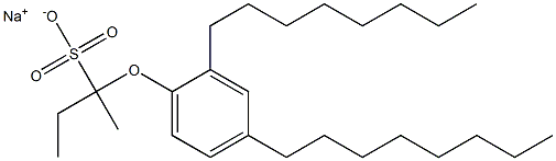 2-(2,4-Dioctylphenoxy)butane-2-sulfonic acid sodium salt 结构式