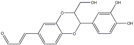 3-[2-(3,4-Dihydroxyphenyl)-2,3-dihydro-3-hydroxymethyl-1,4-benzodioxin-6-yl]propenal 结构式