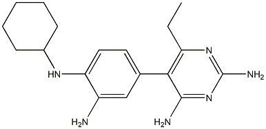 2,4-Diamino-6-ethyl-5-(3-amino-4-(cyclohexylamino)phenyl)pyrimidine 结构式