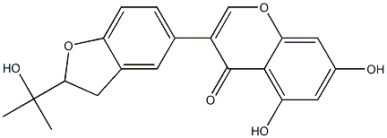 3-[[2,3-Dihydro-2-(1-hydroxy-1-methylethyl)benzofuran]-5-yl]-5,7-dihydroxy-4H-1-benzopyran-4-one 结构式