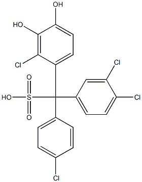 (4-Chlorophenyl)(3,4-dichlorophenyl)(2-chloro-3,4-dihydroxyphenyl)methanesulfonic acid 结构式