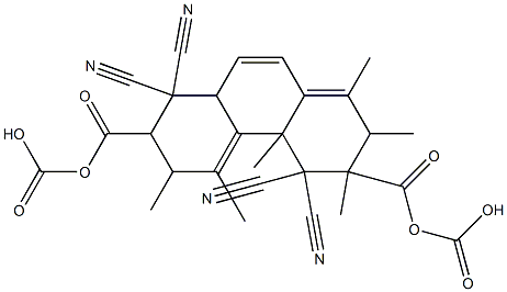 1,5-Dimethyl-4,4,8,8-tetracyano-2,3,4,4a,6,7,8,8a-octahydrophenanthrene-3,3,7,7-tetracarboxylic acid tetramethyl ester 结构式