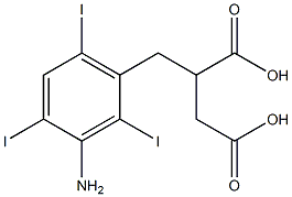 2-(3-Amino-2,4,6-triiodobenzyl)succinic acid 结构式