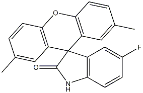 5-Fluoro-2',7'-dimethylspiro[3H-indole-3,9'-[9H]xanthen]-2(1H)-one 结构式