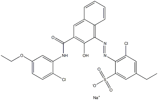 3-Chloro-5-ethyl-2-[[3-[[(2-chloro-5-ethoxyphenyl)amino]carbonyl]-2-hydroxy-1-naphtyl]azo]benzenesulfonic acid sodium salt 结构式