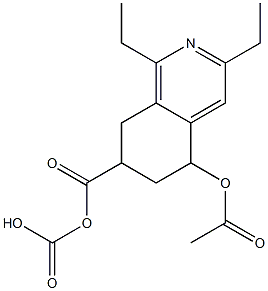 5,6,7,8-Tetrahydro-5-acetoxyisoquinoline-7,7-dicarboxylic acid diethyl ester 结构式