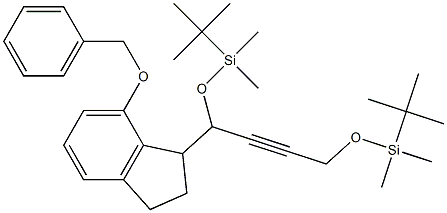 2,3-Dihydro-7-benzyloxy-1-[1,4-bis(tert-butyldimethylsilyloxy)-2-butynyl]-1H-indene 结构式