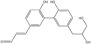 3-[2',6-Dihydroxy-5'-(2,3-dihydroxypropyl)-1,1'-biphenyl-3-yl]propenal 结构式