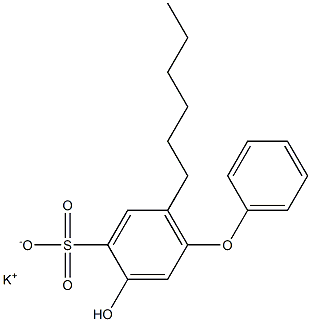 3-Hydroxy-6-hexyl[oxybisbenzene]-4-sulfonic acid potassium salt 结构式