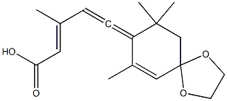 (2E)-5-(7,9,9-Trimethyl-1,4-dioxaspiro[4.5]dec-6-en-8-ylidene)-3-methyl-2,4-pentadienoic acid 结构式