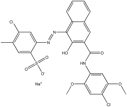 4-Chloro-2-[3-(4-chloro-2,5-dimethoxyphenylcarbamoyl)-2-hydroxy-1-naphtylazo]-5-methyl-1-benzenesulfonic acid sodium salt 结构式