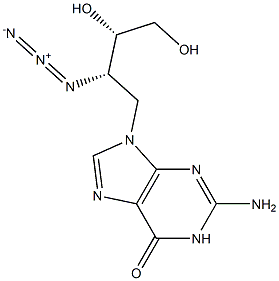 2-Amino-9-[(2S,3S)-2-azido-3,4-dihydroxybutyl]-1,9-dihydro-6H-purin-6-one 结构式