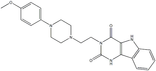 3-[2-[4-(4-Methoxyphenyl)-1-piperazinyl]ethyl]-1H-pyrimido[5,4-b]indole-2,4(3H,5H)-dione 结构式