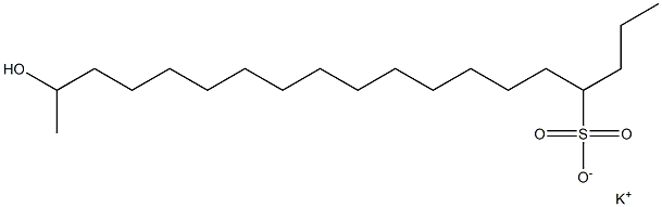 18-Hydroxynonadecane-4-sulfonic acid potassium salt 结构式