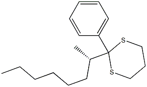 (-)-2-[(S)-1-Methylheptyl]-2-phenyl-1,3-dithiane 结构式