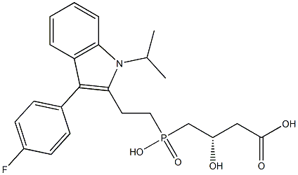 (3S)-3-Hydroxy-4-[hydroxy[2-[1-isopropyl-3-(4-fluorophenyl)-1H-indol-2-yl]ethyl]phosphinyl]butyric acid 结构式