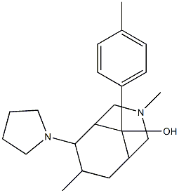 3,7-Dimethyl-6-(1-pyrrolidinyl)-9-(p-tolyl)-3-azabicyclo[3.3.1]nonan-9-ol 结构式