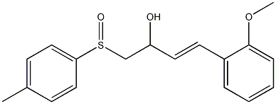 (E)-1-(p-Tolylsulfinyl)-4-(2-methoxyphenyl)-3-buten-2-ol 结构式