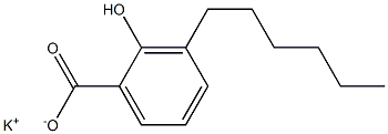 3-Hexyl-2-hydroxybenzoic acid potassium salt 结构式